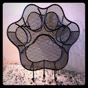 SOLD 
Wall Decor - Leash Holder/Basket - Paw Print